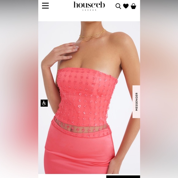 House of Cb/Mistress Rocks- Coral 2 piece - Picture 4 of 5